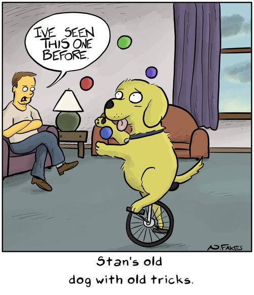 San's old dog with old tricks.