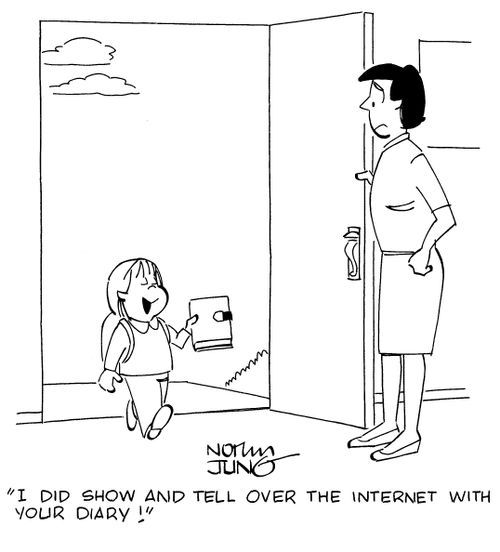 "I did show and tell over the internet with your diary!"