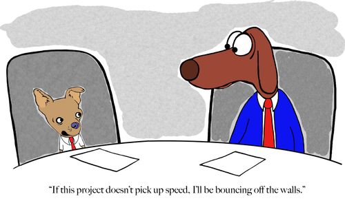 "If this project doesn't pick up speed, I'll be bouncing off the walls."