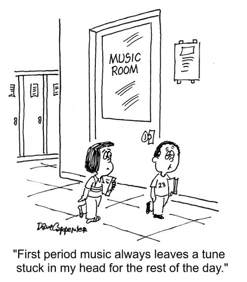 "First period music always leaves me with a tune stuck in my head for the rest of the day."