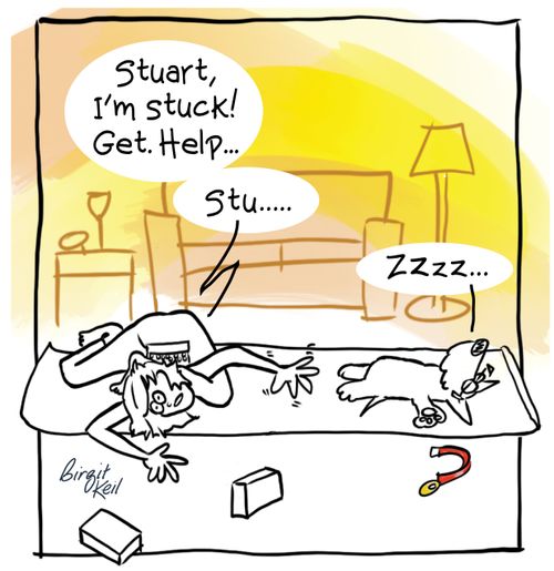 "Stuart, I'm Stuck! Get. Help...Stu..."