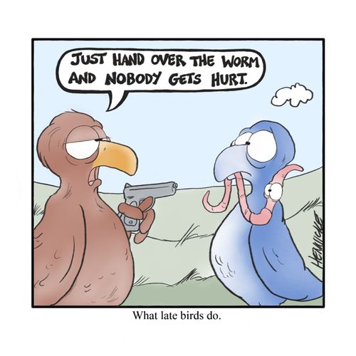 What late birds do.