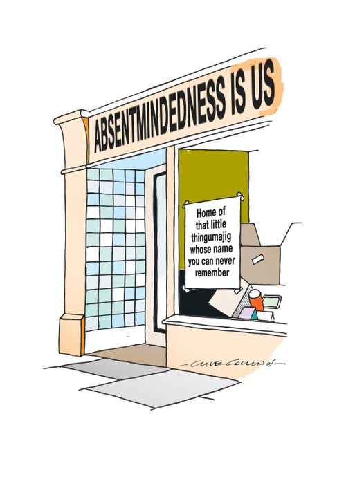 Absentmindedness Is Us: Home of that little thingumajig whose name you can never remember.