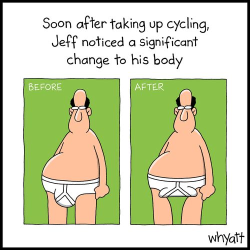 Soon after taking up cycling, Jeff noticed a significant change to his body.