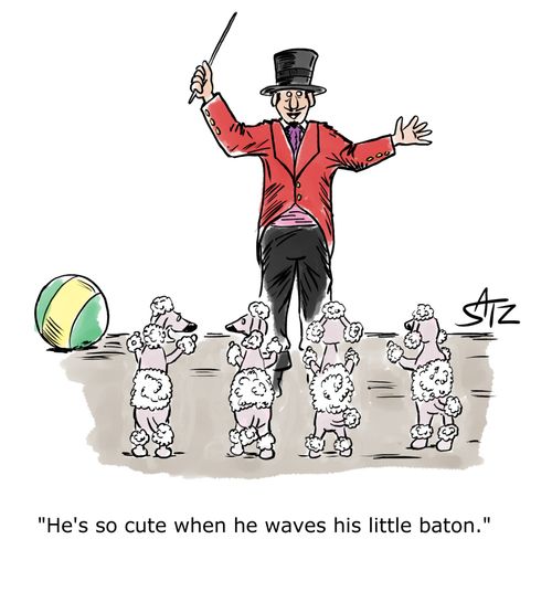 "He's so cute when he waves his little baton."