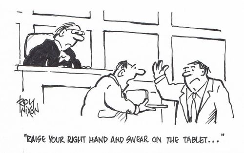 "Raise your right hand and swear on the tablet..."