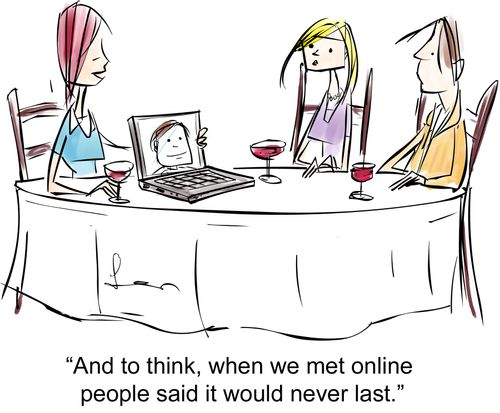 "And to think, when we met online people said it would never last."