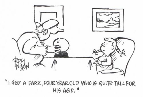 "I see a dark, four-year old who is quite tall for his age."