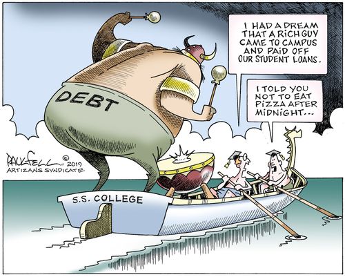 "I had a dream that a rich guy came to campus and paid off our student loans."
