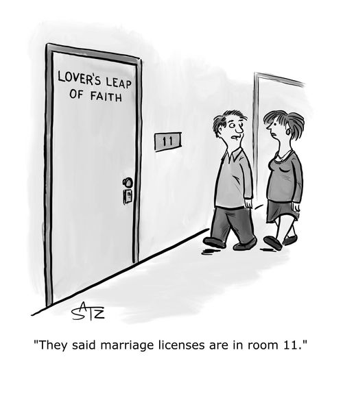 "They said marriage licenses are in room 11."