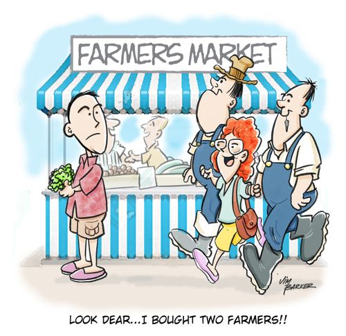 "Look dear. . . I bought two farmers!!"