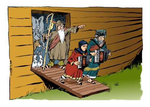 Noah banishes the Accordion Players 