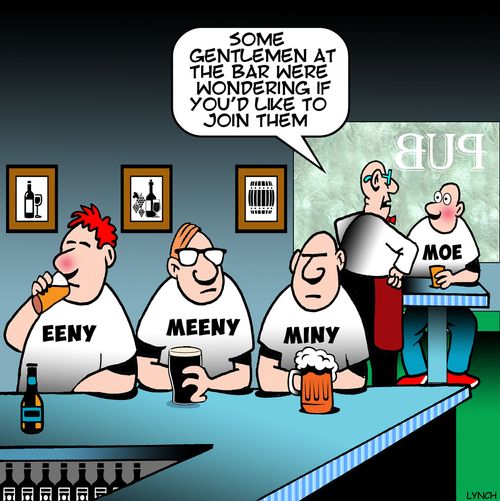 "Some gentlemen at the bar were wondering if you'd like to join them."