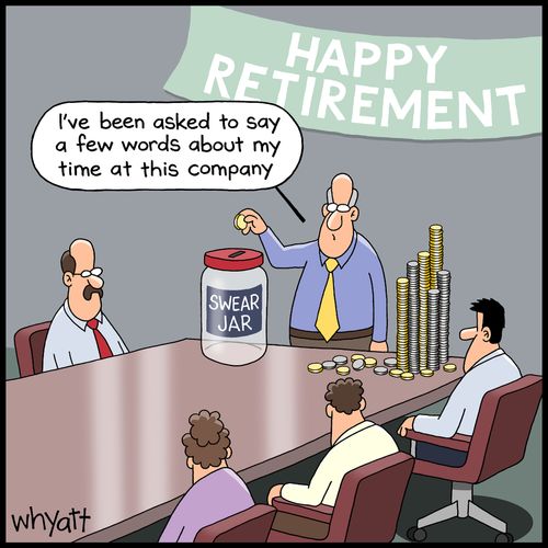 "I've been asked to say a few words about my time at this company."