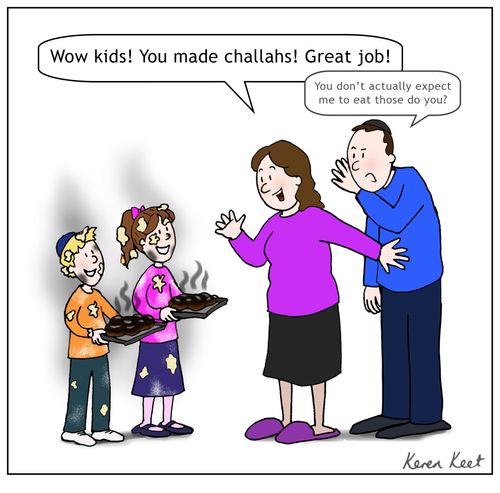 "Wow kids! You made challahs! Great job!"