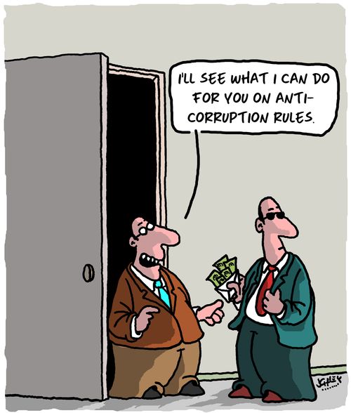 "I'll see what I can do for you on anti-corruption rules."