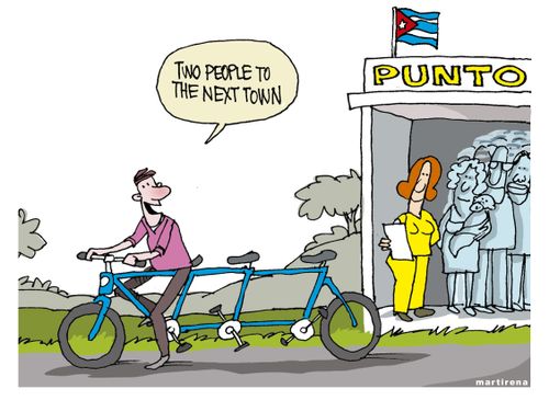 "Two people to the next town."