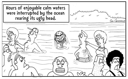 Hours of enjoyable calm waters were interrupted by the ocean rearing its ugly head.