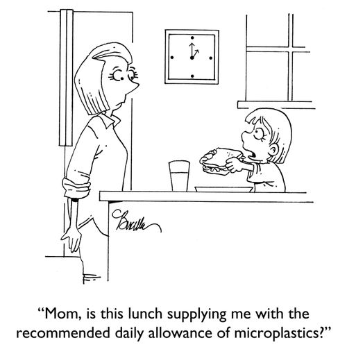 "Mom, is this lunch supplying me with the recommended daily allowance of microplastics?"