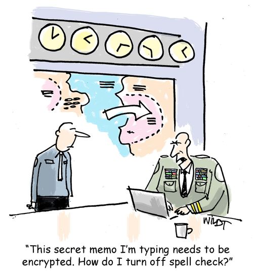 "This secret memo I'm typing needs to be encrypted. How do I turn off spell check?"