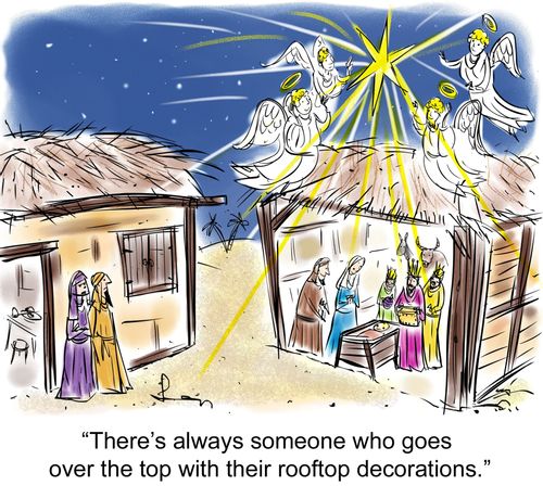 "There's always someone who goes over the top with their rooftop decorations."