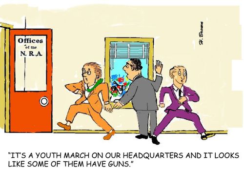 "It's a yout march on our headquarters and it looks like some of them have guns."