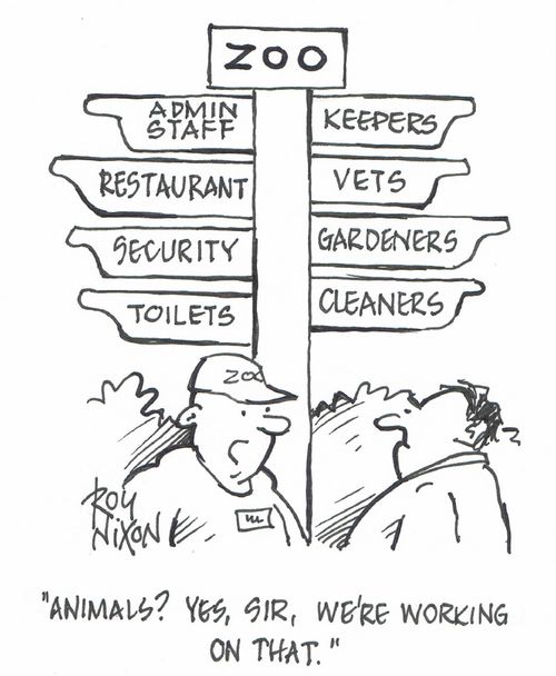 "Animals? Yes, sir, we're working on that."