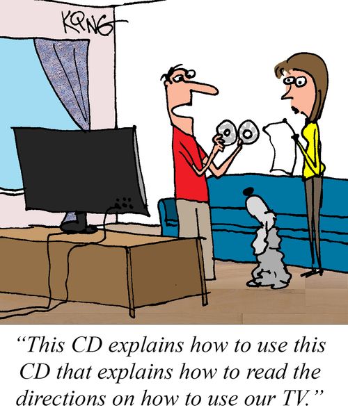 "This CD explains how to use this CD that explains how to read the directions on how to use our TV."