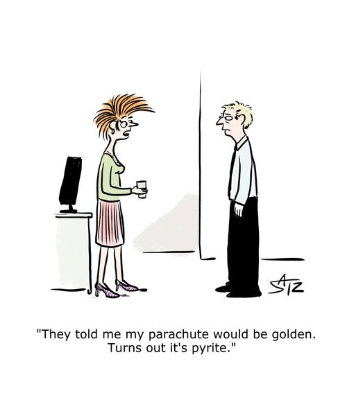 "They told me my parachute would be golden. Turns out it's pyrite."