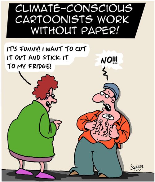Climate-Conscious Cartoonists Work Without Paper!