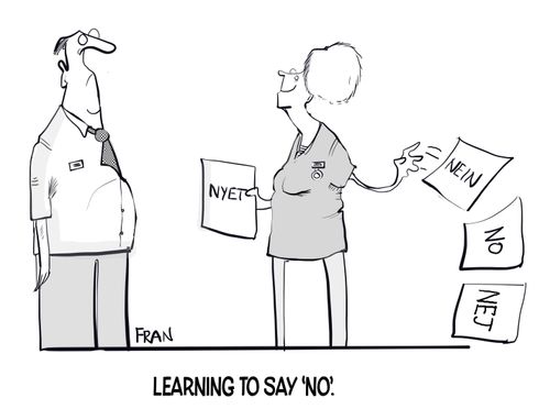 Learning to say 'No'.