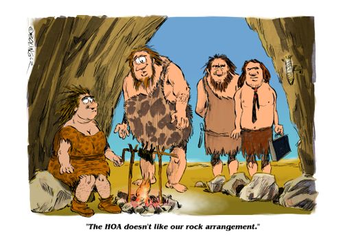 "The HOA doesn't like our rock arrangement."