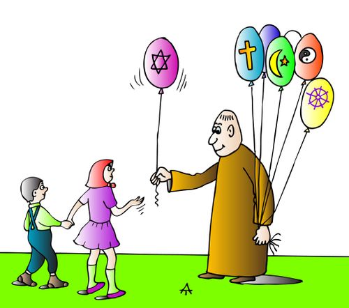 Monk and children