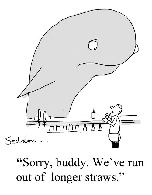 "Sorry, buddy. We've run out of longer straws."