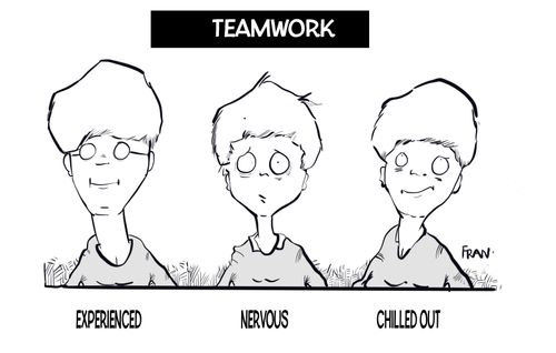 Teamwork: Experienced, Nervous, Chilled Out.
