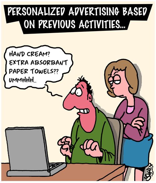 Personalized advertising based on previous activities. . .
