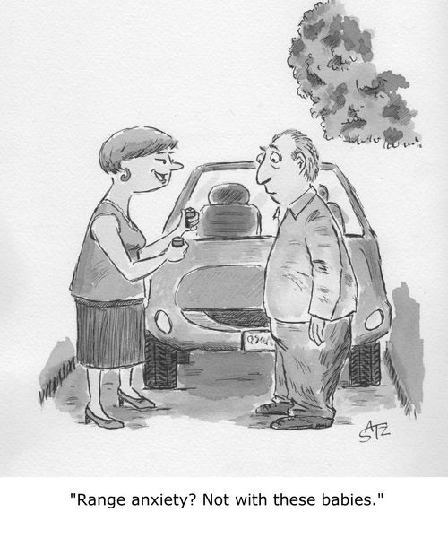 "Range anxiety? Not with these babies."
