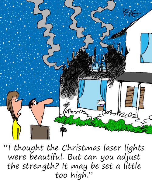 "I thought the Christmas laser lights were beautiful. But can you adjust the strength? It may be set a little too high."
