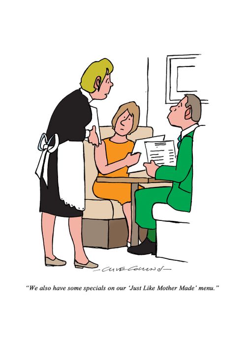 "We also have some specials on our 'Just Like Mother Made' menu."