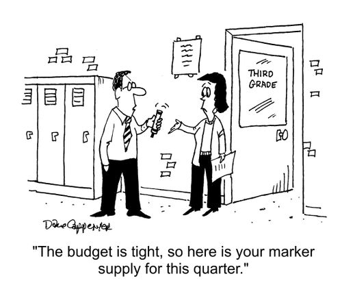 "The budget is tight, so here is your marker supply for this quarter."