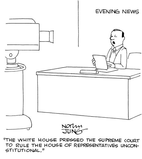 "The White House pressed the Supreme Court to rule the House Of Representatives unconstitutional."