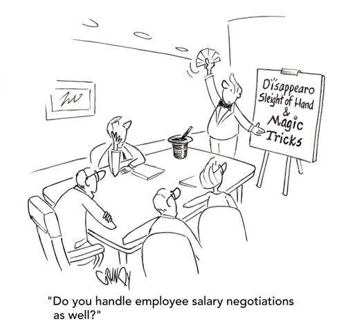 "Do you handle employee salary negotiations as well?"
