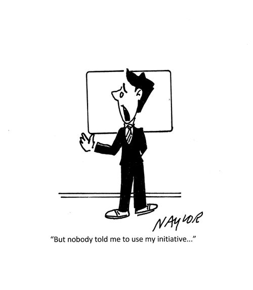 "But nobody told me to use my initiative. . ."