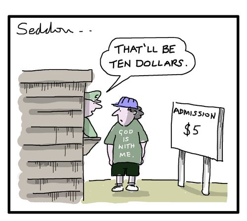 "That'll be ten dollars."