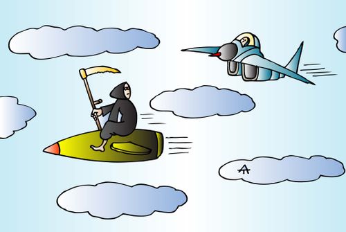 Grim Reaper Riding a Missile