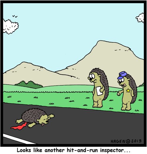"Looks like another hit-and-run inspector..."