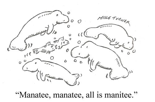 "Manatee, manatee, all is manitee."
