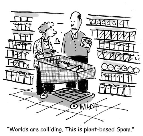 "Worlds are colliding. This is plant-based Spam."