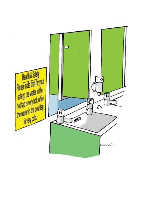 Health & Safety: Please note that for your safety, the water in the hot tap is very hot, while the water in the cold tap is very cold.