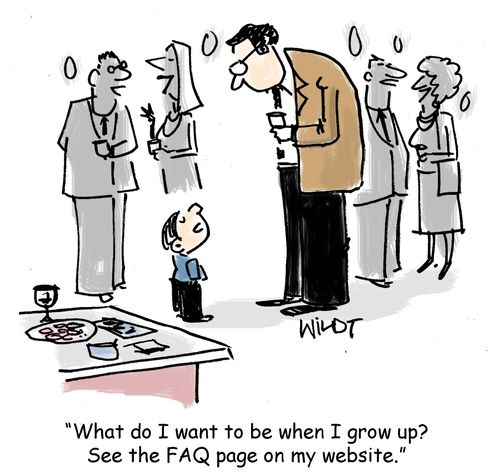 "What do I want to be when I grow up? See the FAQ page on my website."
